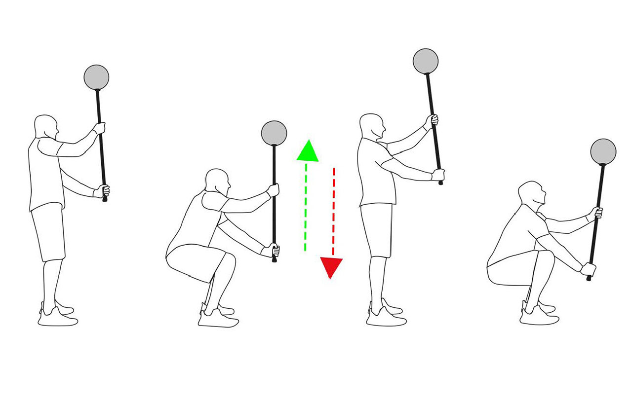 Sentadilla y cambio de manos entrenamiento de Crossfit
