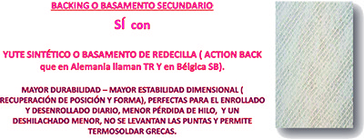 Backing o basamento secundario de tapices de rítmica