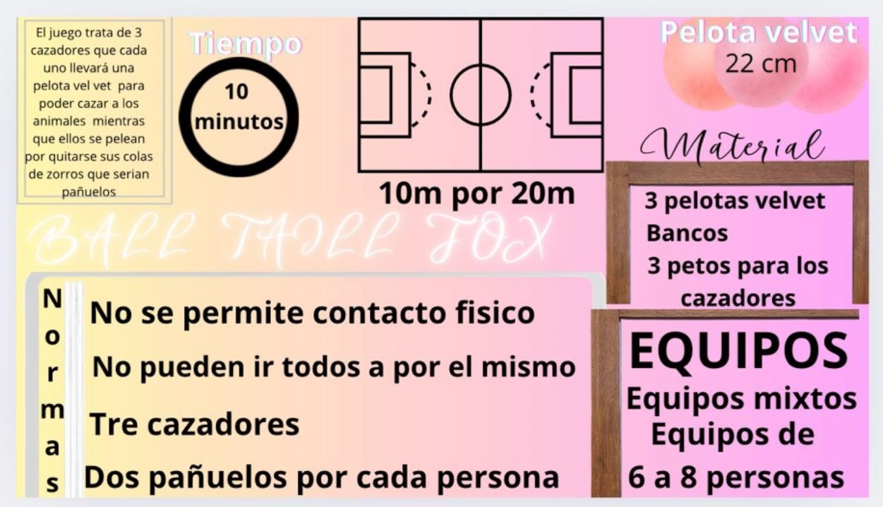 reglas y materiales de Ball tail fox